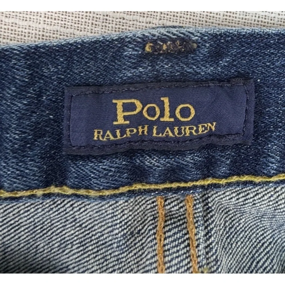 Polo Ralph Lauren Varick Slim Straight Men's Jeans Sz 34x33 Med Wash Whiskering